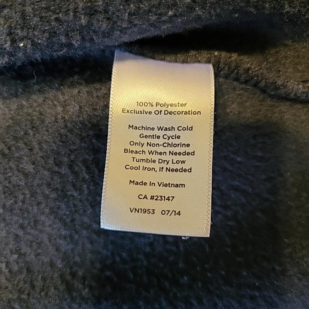 Talbots Women's Quilted Fleece Blue Full Zip Light Coat Jacket Petite Small
